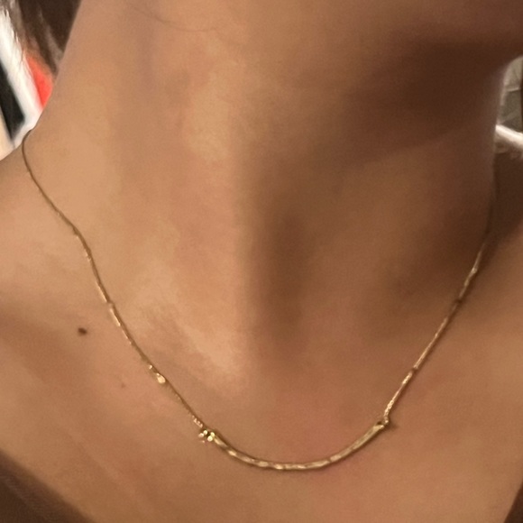 14k Gold Bar Necklace - Picture 3 of 4